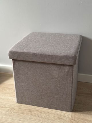 Taburete almacenaje beige