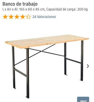 Banco trabajo 165x60x85cm