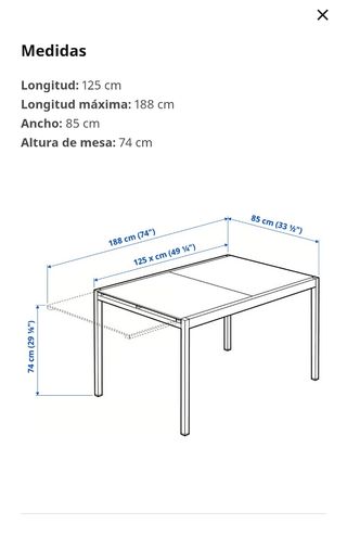Mesa cristal extensible Glivarp - Ikea
