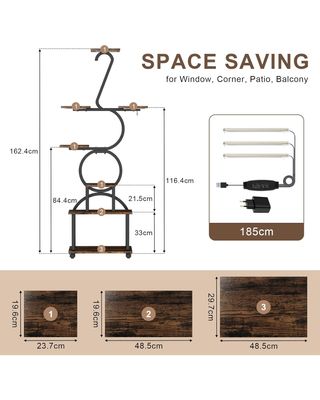 ★Estantería Luz Solar para plantas, 170cm, cultivo