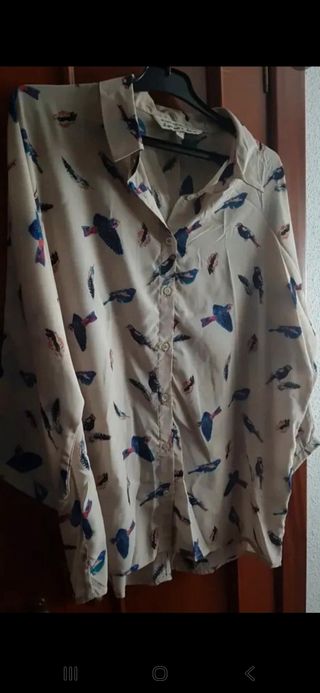 Blusa estampada pájaros - Talla L