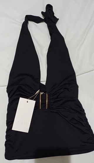 Top halter Zara negro
