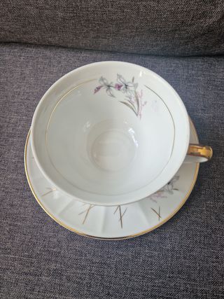 Juego 6 Tazas Desayuno Porcelana Sajonia Vintage