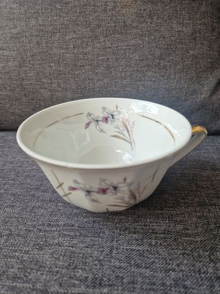 Juego 6 Tazas Desayuno Porcelana Sajonia Vintage