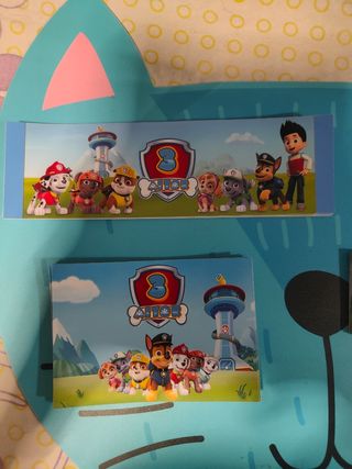 Pack etiquetas paw patrol patrulla canina cumpleañ