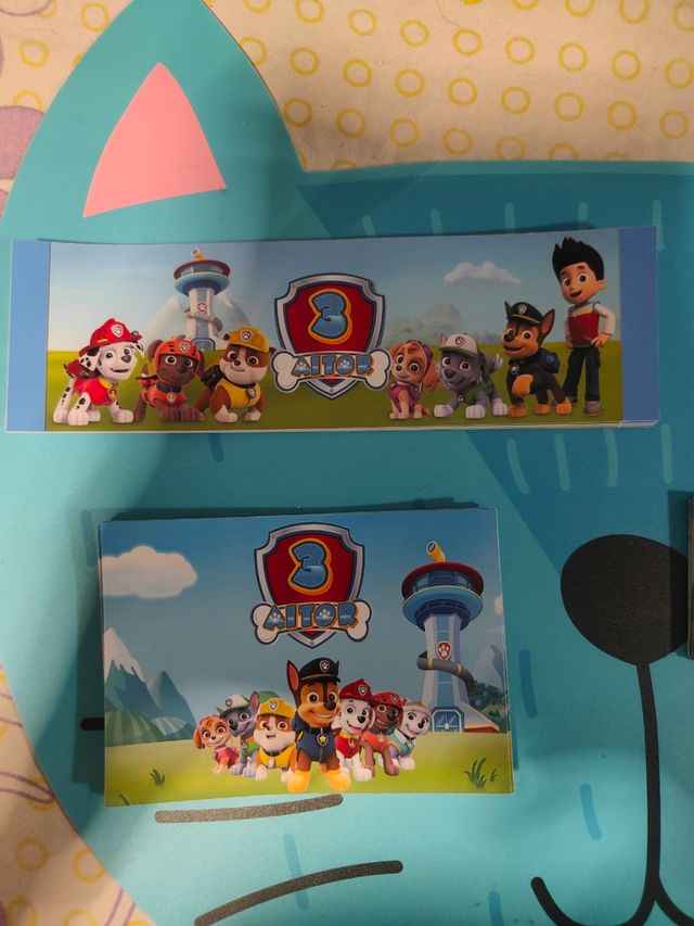 Pack etiquetas paw patrol patrulla canina cumpleañ