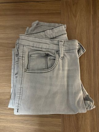 Pantalones Skinny Gris, Negro y Azul (Talla 42)