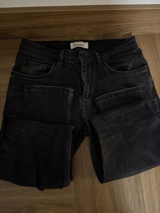 Pantalones Skinny Gris, Negro y Azul (Talla 42)