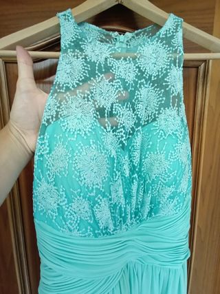 Vestido largo turquesa ocasiones especiales