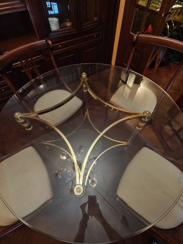 Mesa cristal redonda 130cm diámetro