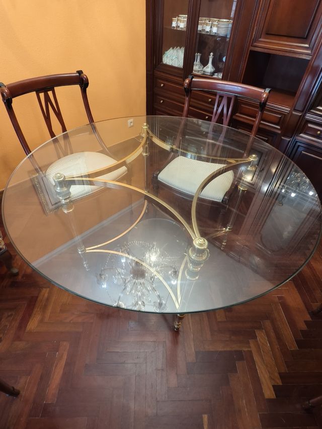 Mesa cristal redonda 130cm diámetro