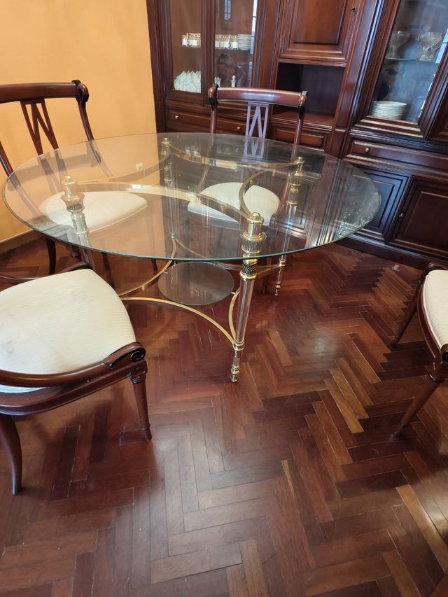 Mesa cristal redonda 130cm diámetro