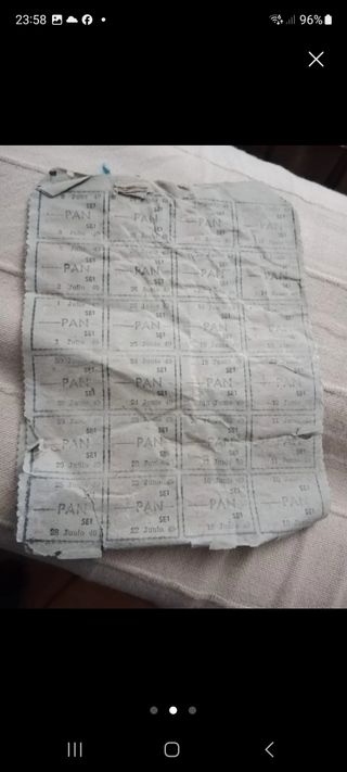 Cartilla racionamiento Guerra Civil Española