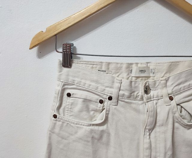 Vaquero cintura alta blanco Mango mujer Talla 36