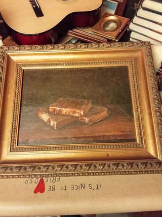 Cuadro vintage con libros