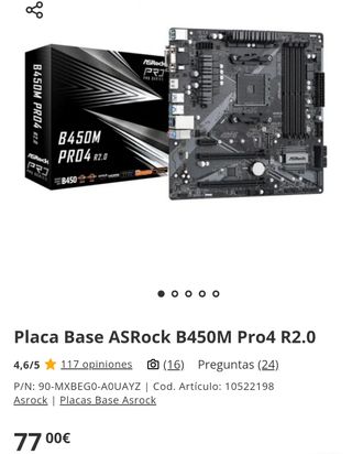 Placa base ASRock B450M Pro4 R2.0