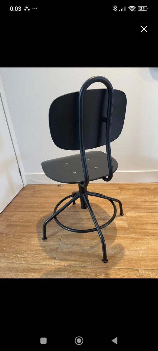 Silla giratoria elevable Ikea KULLABERG negra