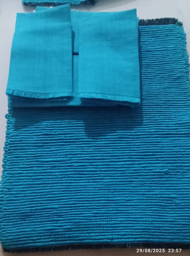 Set tovagliette cotone turchese vintage