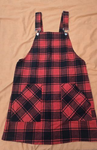 Vestido peto cuadros rojo