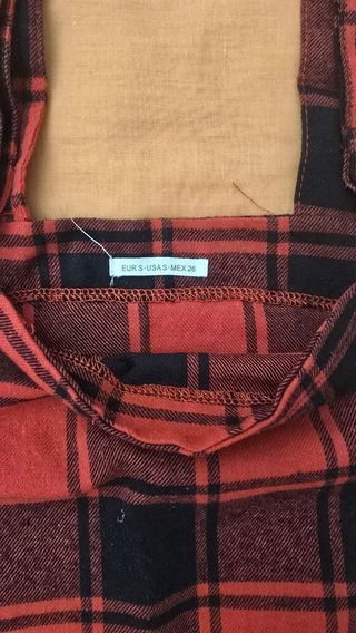 Vestido peto cuadros rojo