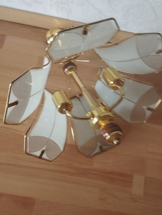 Lámpara techo 6 luces dorada