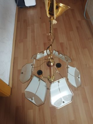 Lámpara techo 6 luces dorada