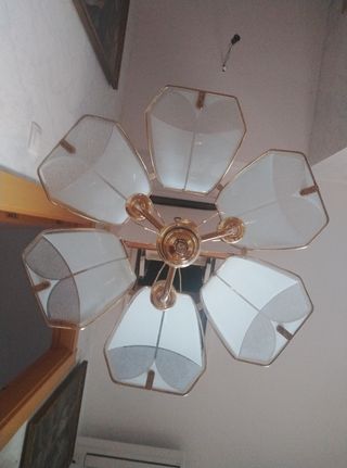 Lámpara techo 6 luces dorada