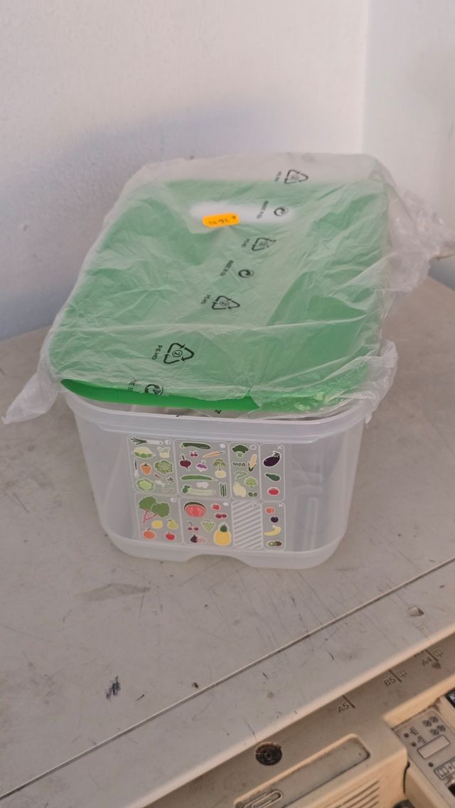 Contenitore Tupperware verde con coperchio