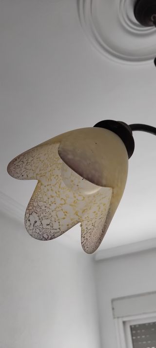 Lámpara 3 luces madera marrón.Bajada de precio