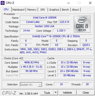 Intel Core i9-10900K - 10 núcleos