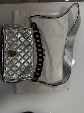 Bolso Tous plateado- Cadena
