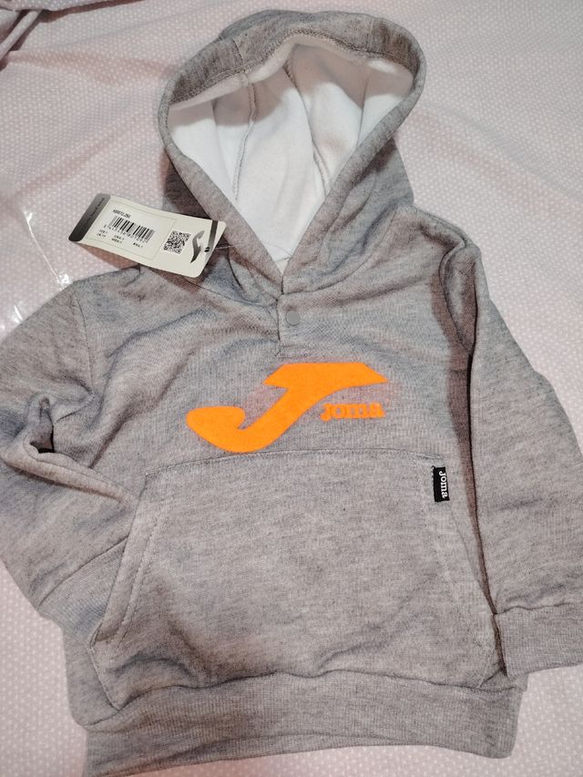 Sudadera JOMA bebé 1 año - Gris/Naranja