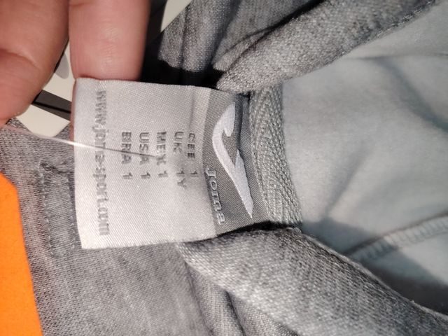 Sudadera JOMA bebé 1 año - Gris/Naranja