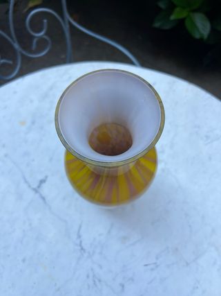 Vaso vetro giallo&multicolore