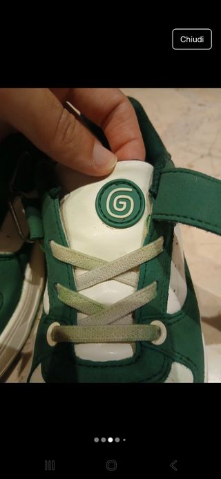 Scarpe sportive bambino verde-bianco
