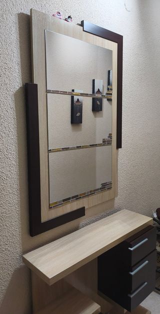 Recibidor con espejo - Mueble madera
