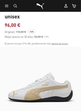 Zapatillas Puma blancas y doradas
