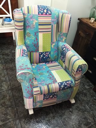 Sillón mecedora patchwork