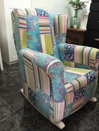 Sillón mecedora patchwork