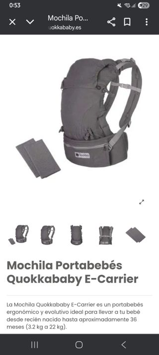 Mochila portabebés Quokkababy usada
