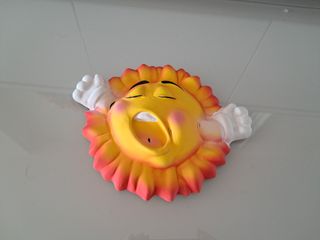 3 Figura infantil cerámica pared: Sol, Luna, Nube