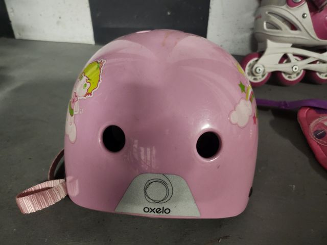 Casco niña bici/patines rosa