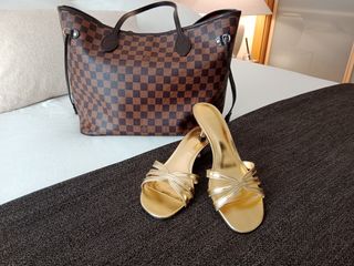 Sandalias doradas Mango - N.38
