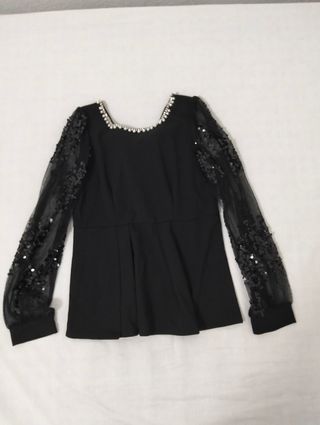 Blusa negra lentejuelas