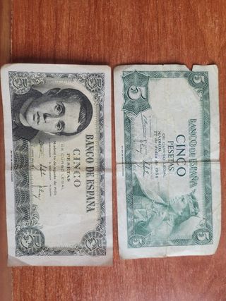 2 Billetes 5 Pesetas España