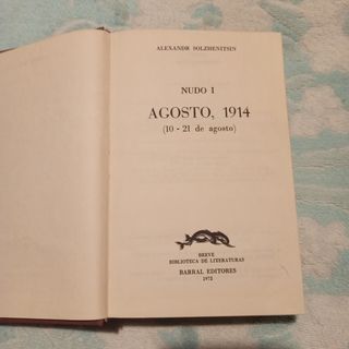 Novela histórica. AGOSTO 1914.  A. Solzhenitsin