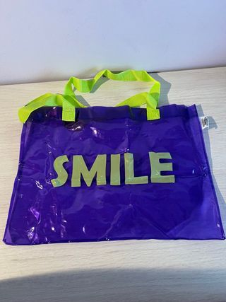 Bolso playa transparente morado