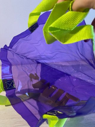 Bolso playa transparente morado