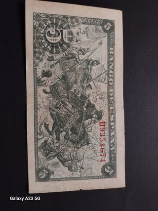 Billete 5 Pesetas España 1945