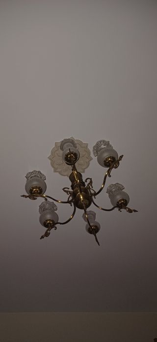 Lampara techo dorada 5 luces